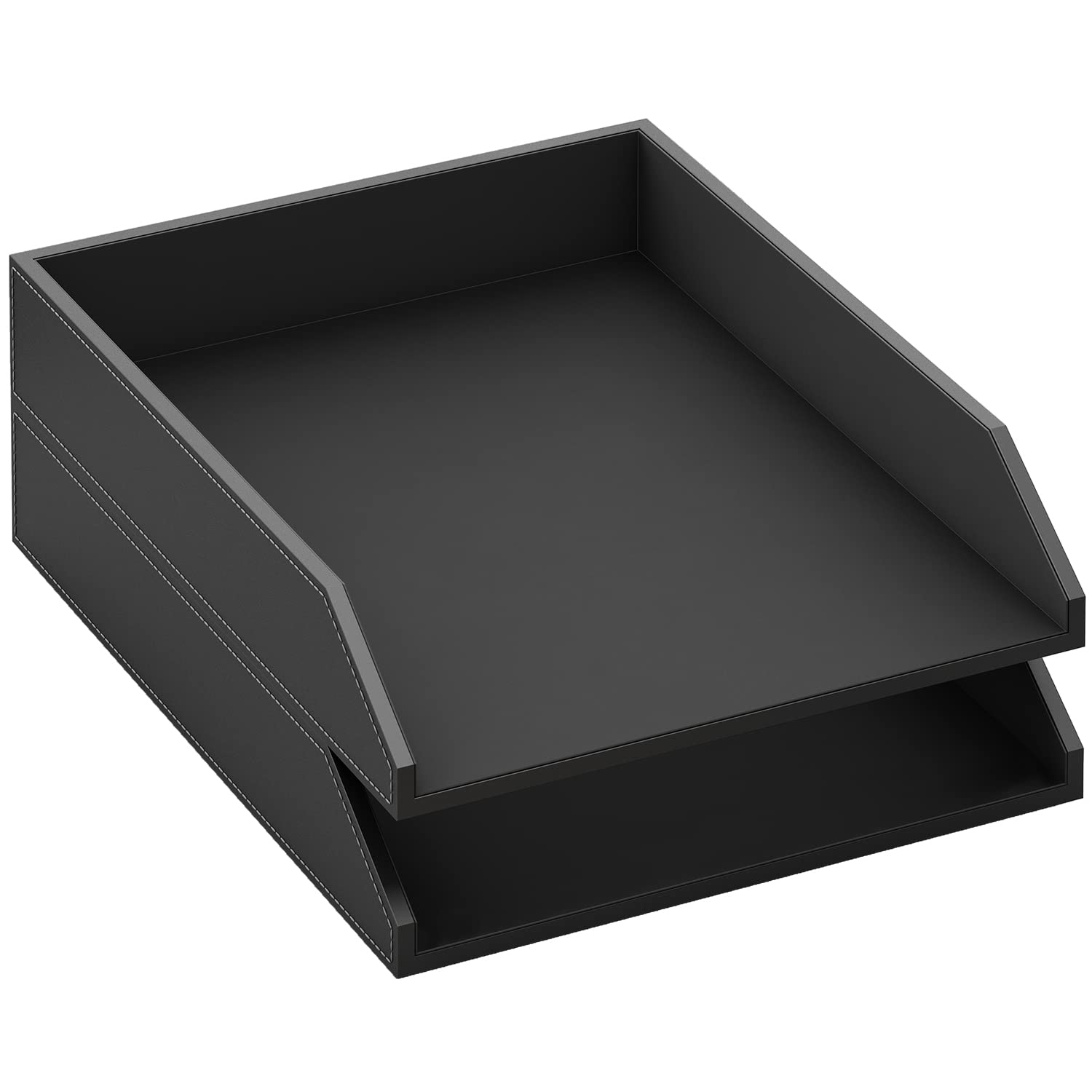 グローブメイド　Desk Tray (Dark / Large) Mind Reader Metal Side Loading Stackable Letter Tray, Letter